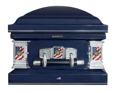 Veteran Select | Coast Guard Dark Blue Steel Casket with Dark Blue Interior