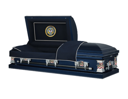 Veteran Select | Coast Guard Dark Blue Steel Casket with Dark Blue Interior