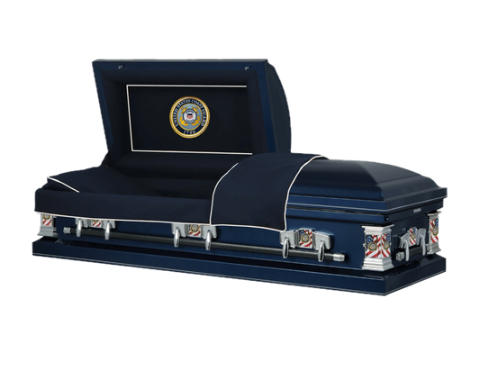 Veteran Select | Coast Guard Dark Blue Steel Casket with Dark Blue Interior
