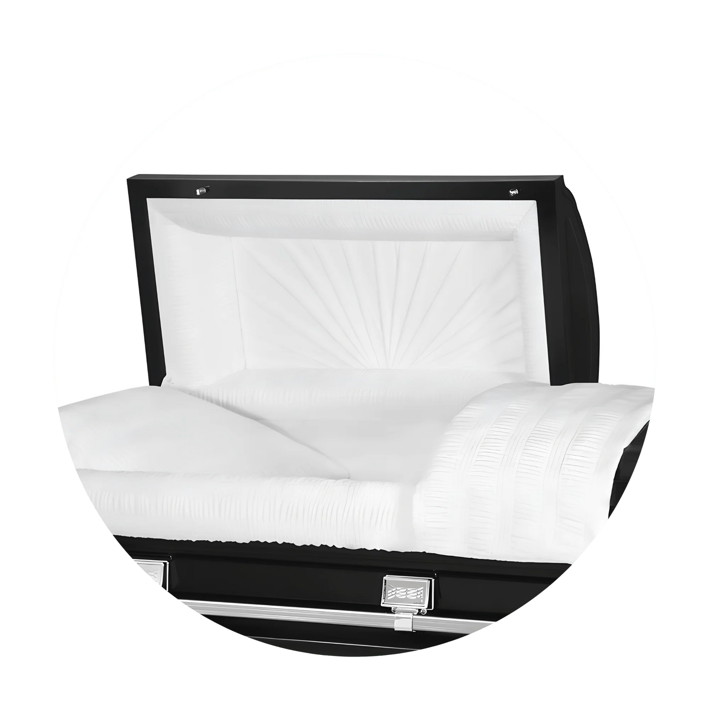 Commander XXL 40 & 44-inch | Black Steel Oversize Casket with White Interior