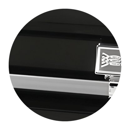 Commander XXL 40 & 44-inch | Black Steel Oversize Casket with White Interior