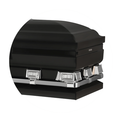 Commander XXL 40 & 44-inch | Black Steel Oversize Casket with White Interior