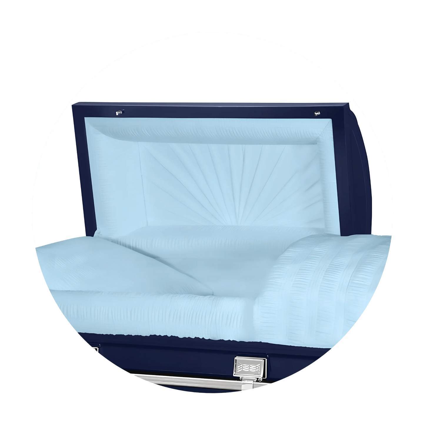 Commander XXL 40 & 44-inch | Dark Blue Steel Oversize Casket with Light Blue Interior