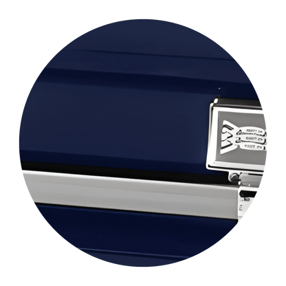Commander XXL 40 & 44-inch | Dark Blue Steel Oversize Casket with Light Blue Interior