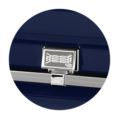 Commander XXL 40 & 44-inch | Dark Blue Steel Oversize Casket with Light Blue Interior