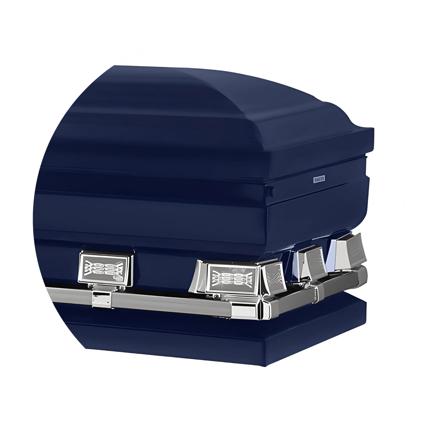 Commander XXL 40 & 44-inch | Dark Blue Steel Oversize Casket with Light Blue Interior