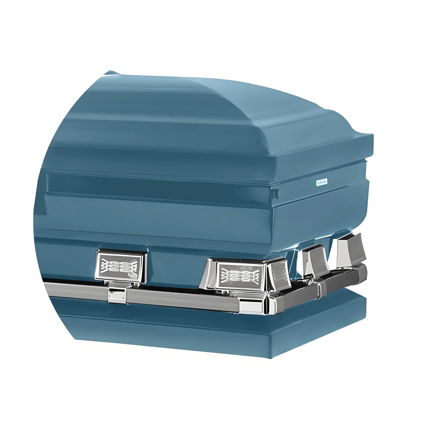 Commander XXL 40 & 44-inch | Light Blue Steel Oversize Casket with Light Blue Interior