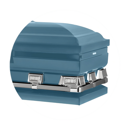 Commander XXL 40 & 44-inch | Light Blue Steel Oversize Casket with Light Blue Interior