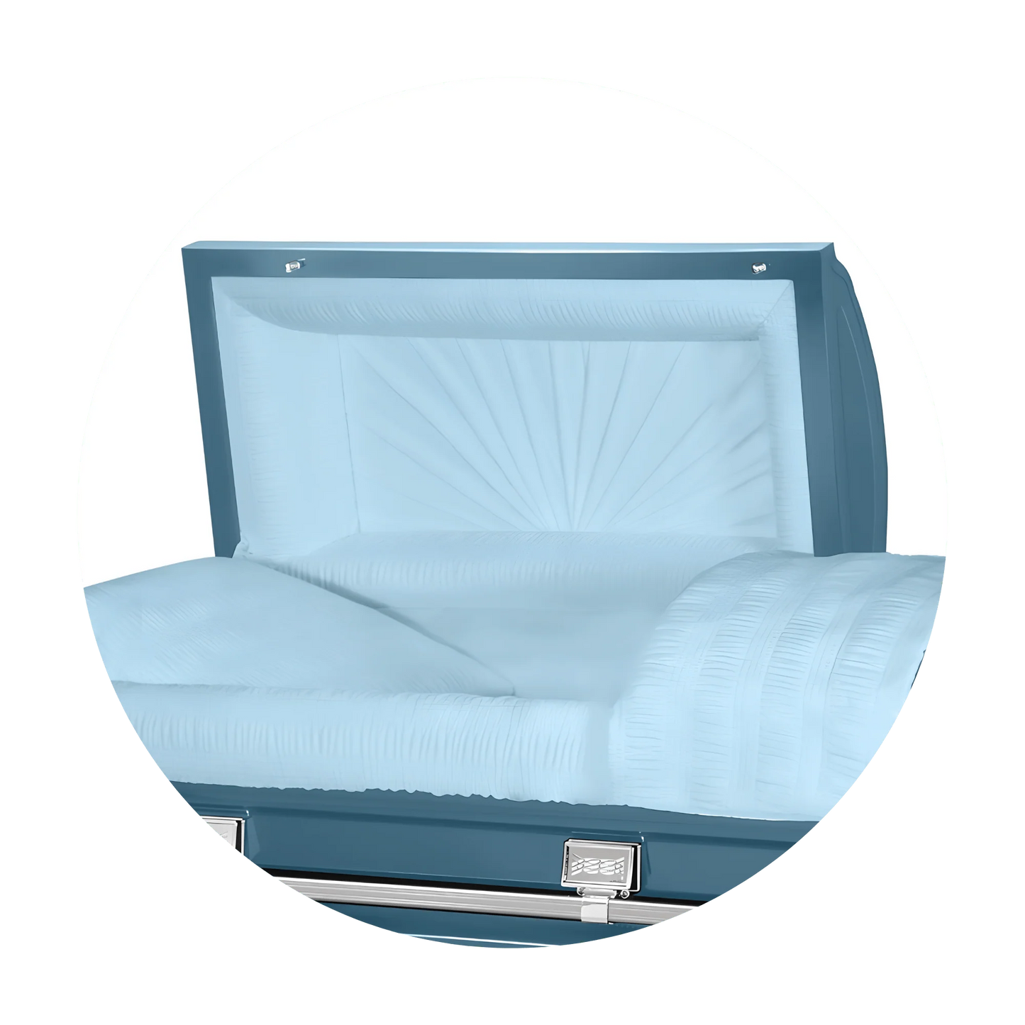Commander XXL 40 & 44-inch | Light Blue Steel Oversize Casket with Light Blue Interior