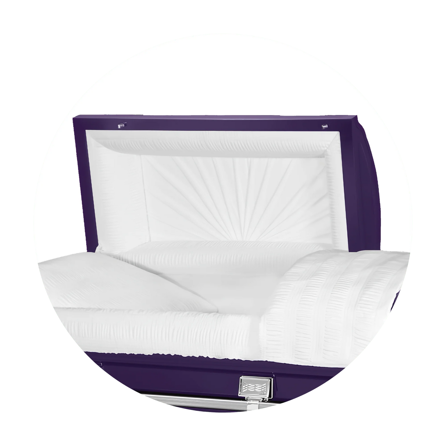 Commander XXL 40 & 44-inch | Royal Purple Steel Oversize Casket with White Interior