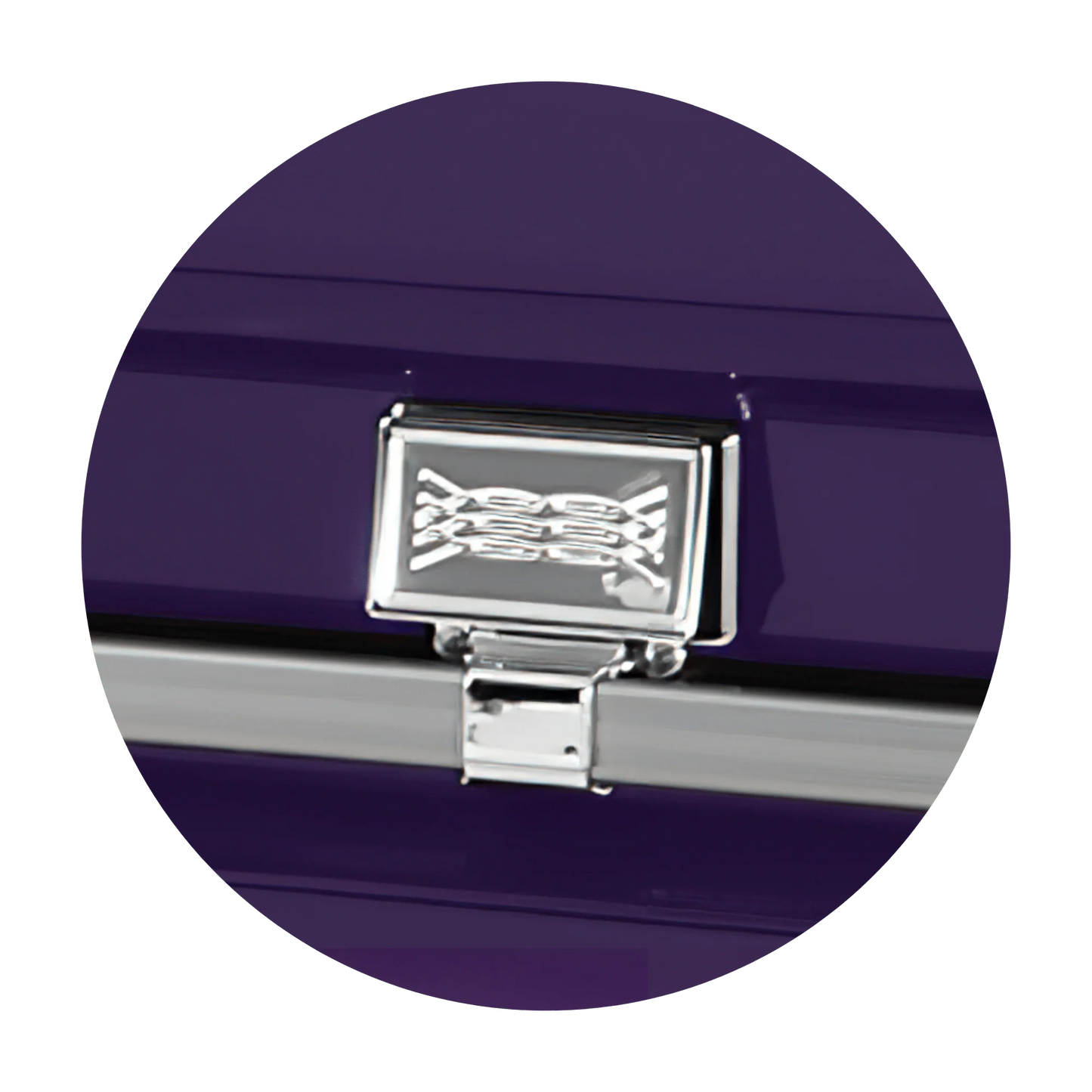 Commander XXL 40 & 44-inch | Royal Purple Steel Oversize Casket with White Interior