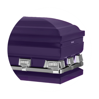 Commander XXL 40 & 44-inch | Royal Purple Steel Oversize Casket with White Interior