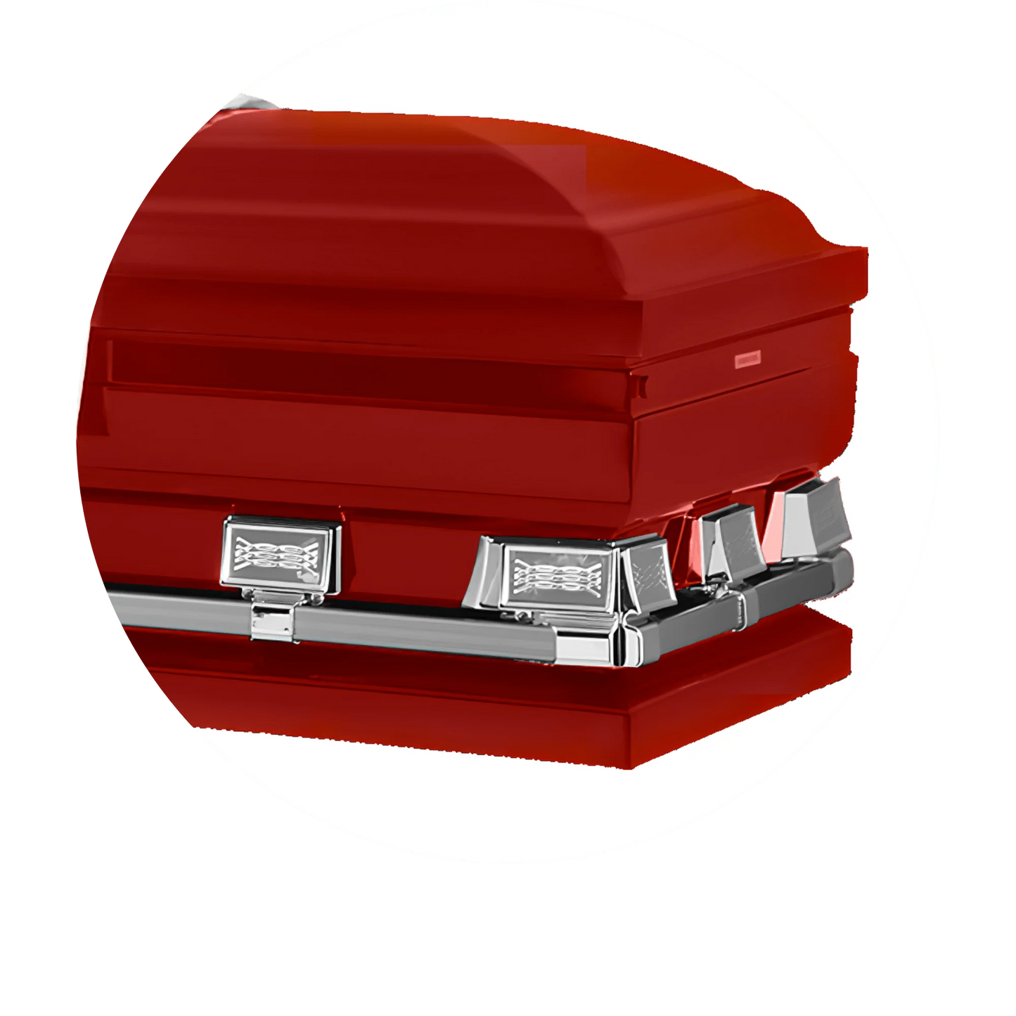 Commander XXL 40 & 44-inch | Red Steel Oversize Casket with White Interior