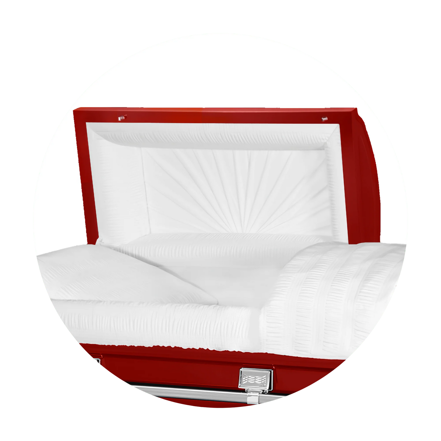Commander XXL 40 & 44-inch | Red Steel Oversize Casket with White Interior