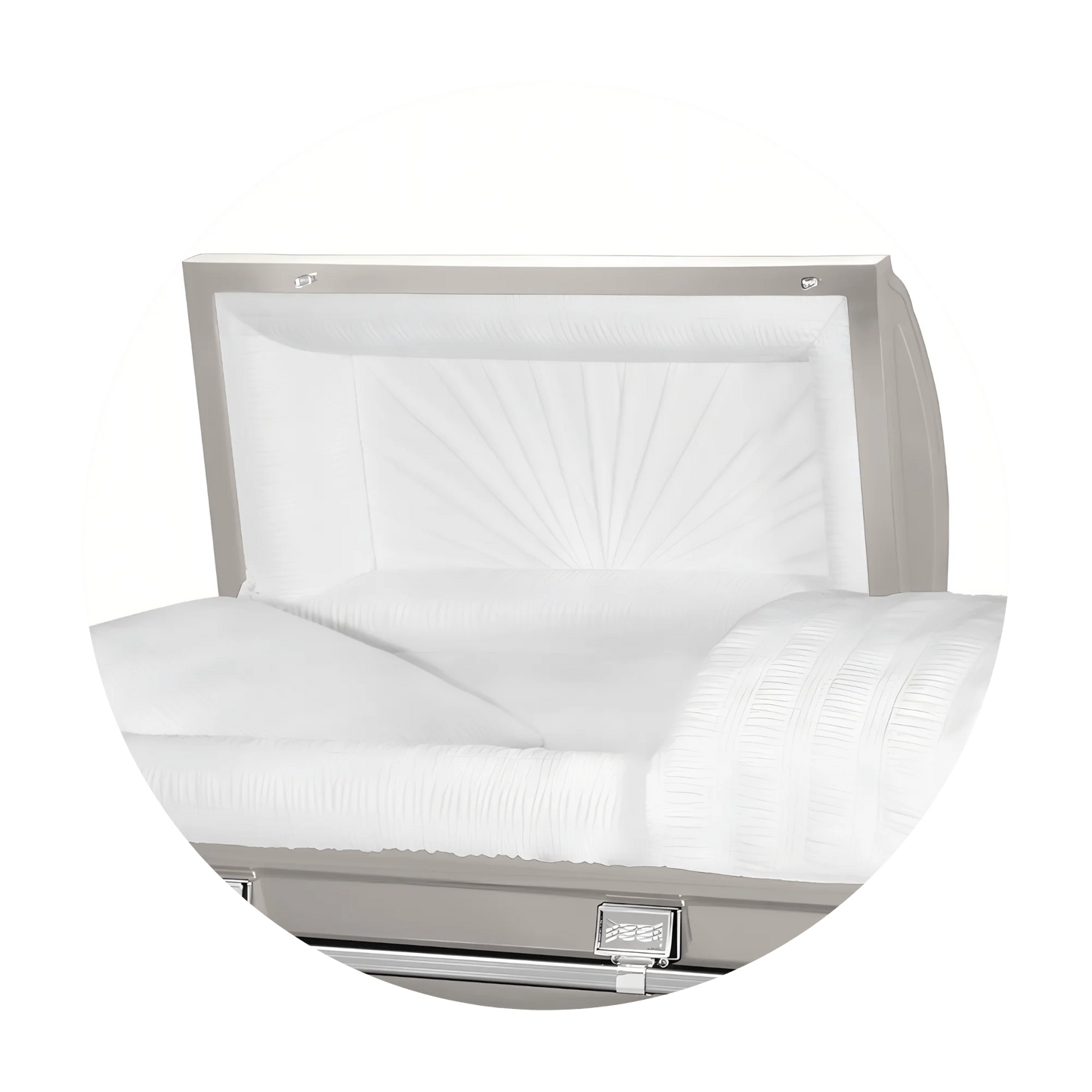 Commander XXL 40 & 44-inch | Silver Steel Oversize Casket with White Interior
