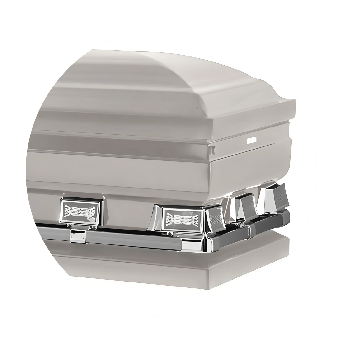 Commander XXL 40 & 44-inch | Silver Steel Oversize Casket with White Interior