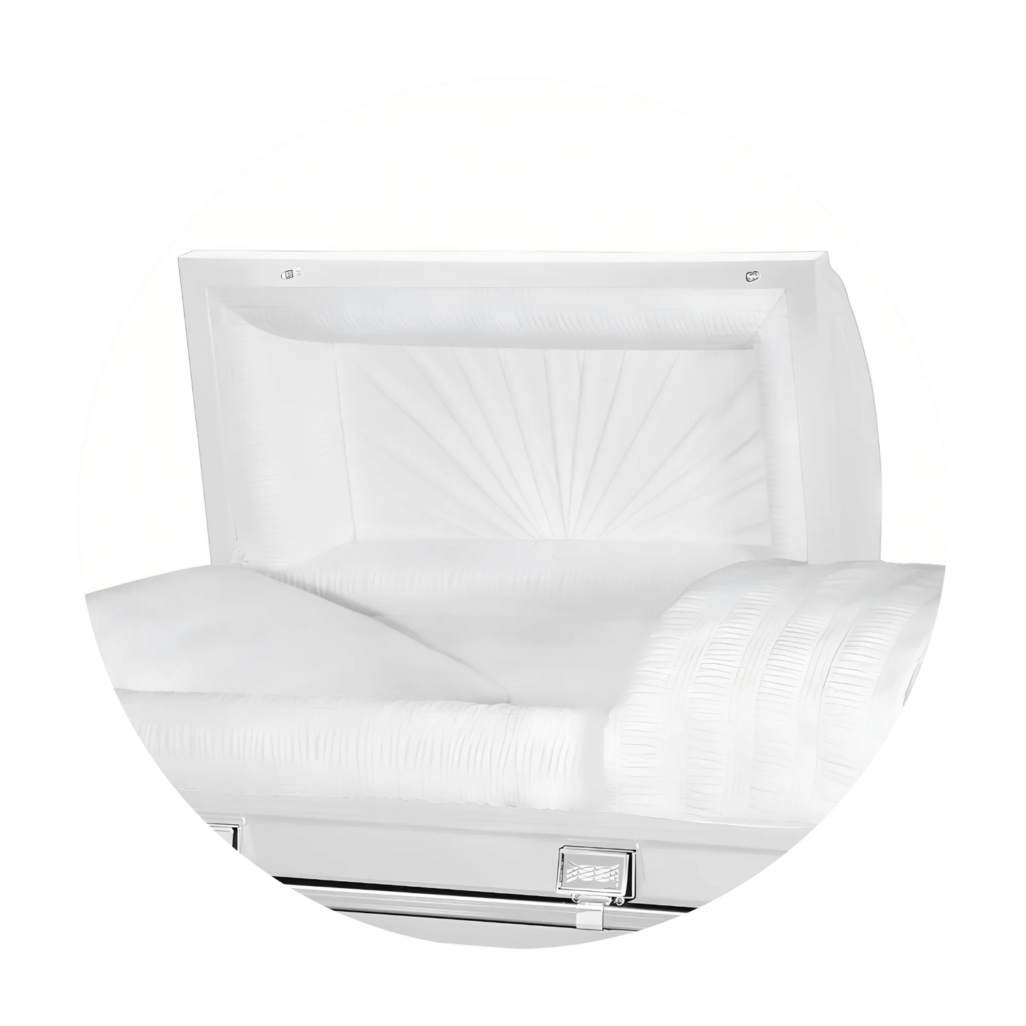 Commander XXL 40 & 44-inch | White and Silver Steel Oversize Casket with White Interior