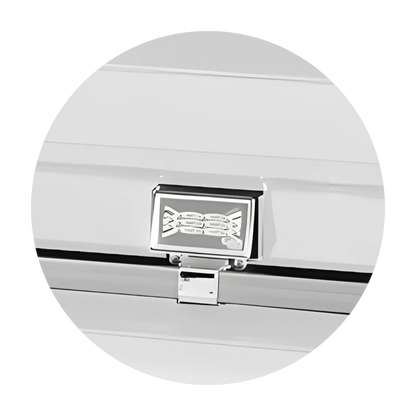 Commander XXL 40 & 44-inch | White and Silver Steel Oversize Casket with White Interior