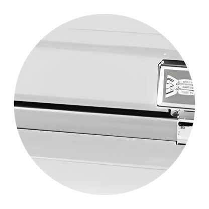 Commander XXL 40 & 44-inch | White and Silver Steel Oversize Casket with White Interior