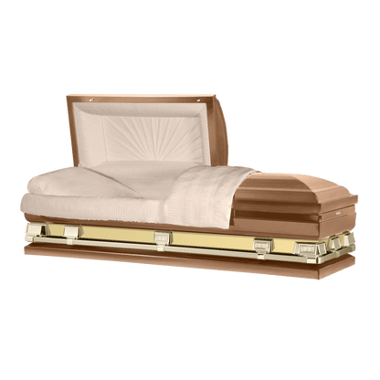 Reflections XL | Copper Steel Oversize Casket with Rosetan Interior - Titan Casket