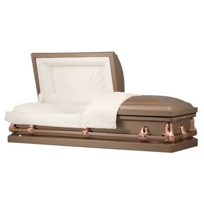 Orion Series | Copper Steel Casket with Rosetan Interior