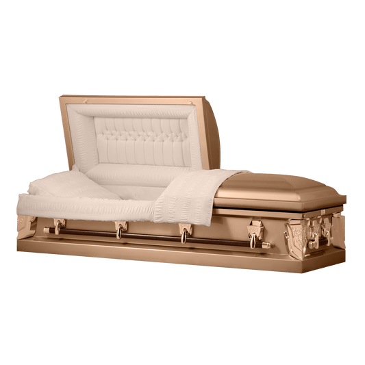 Cambridge Series | Copper Steel Casket with Rosetan Velvet Interior - Titan Casket