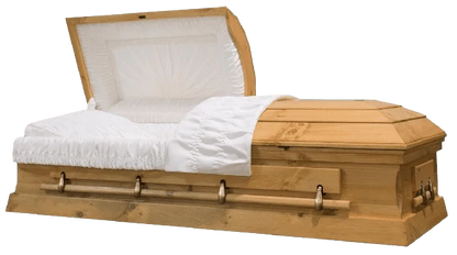 Crawford (Pine) | Pine Wood Casket with Light Stain Finish