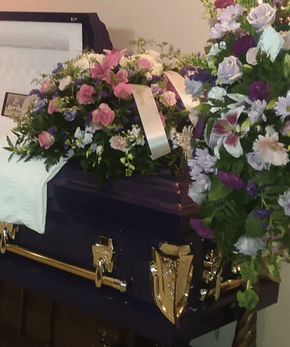 Cambridge Series | Purple and Gold Steel Casket with Gold Bar