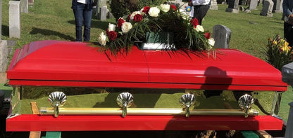 Reflections Series | Red Steel Casket with White Interior