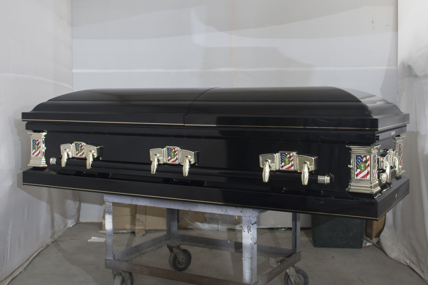 Veteran Select  | Army Black Steel Casket with Black Interior