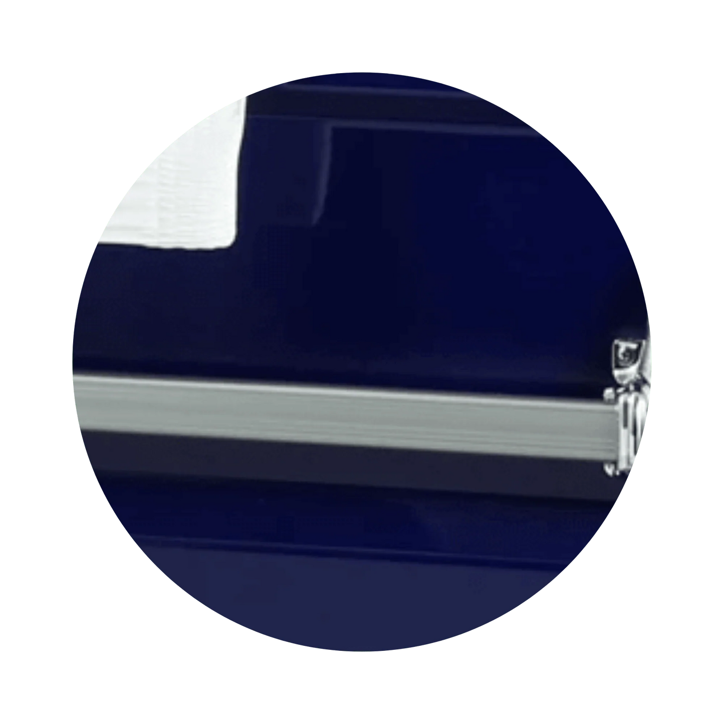 Orion Series | Dark Blue Steel Casket with White Interior