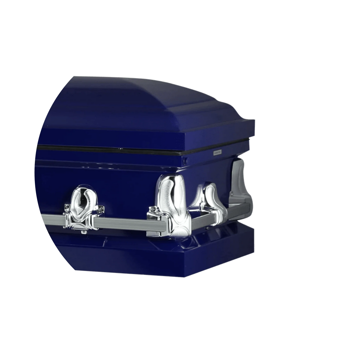 Orion Series | Dark Blue Steel Casket with White Interior