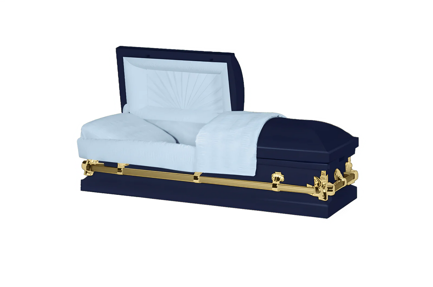 Steel Pet Casket | Dark Blue & Gold