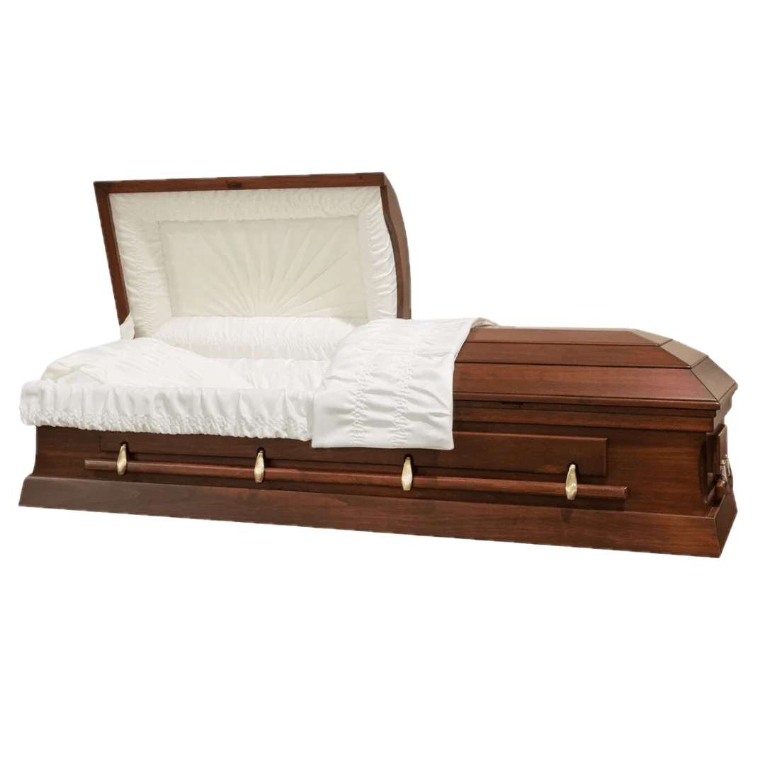 Essex (Poplar) | Poplar Wood Casket with Satin Cherry Finish