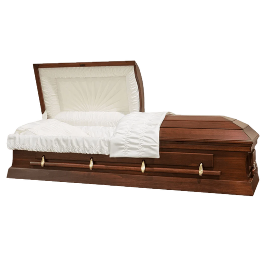 Essex (Poplar) | Poplar Wood Casket with Satin Cherry Finish