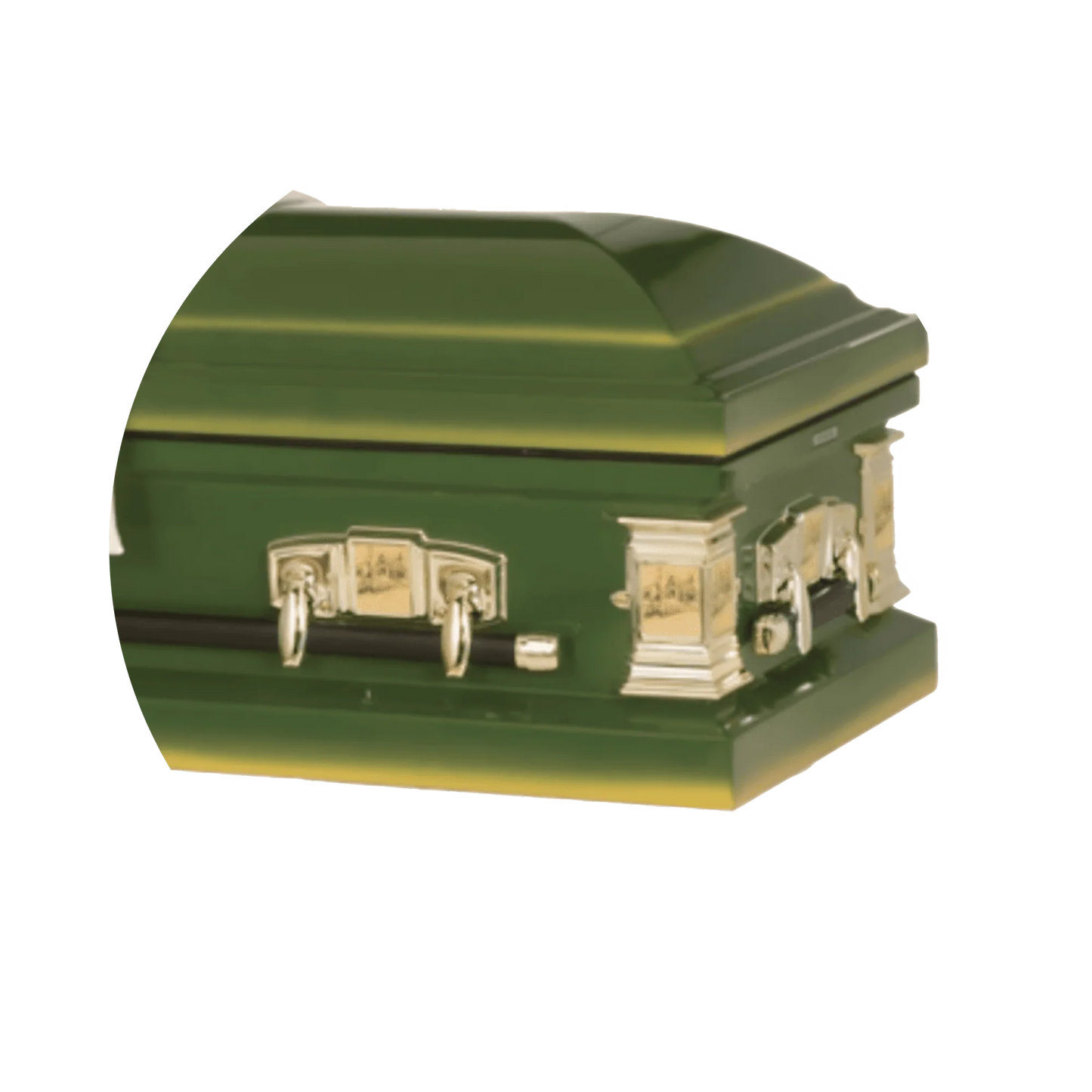 Farmer | Green Steel Casket with White Interior