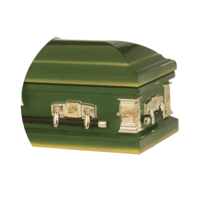 Farmer | Green Steel Casket with White Interior