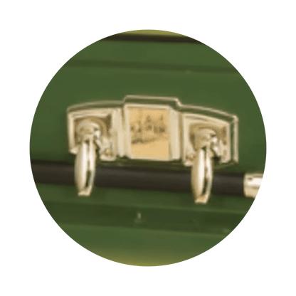 Farmer | Green Steel Casket with White Interior