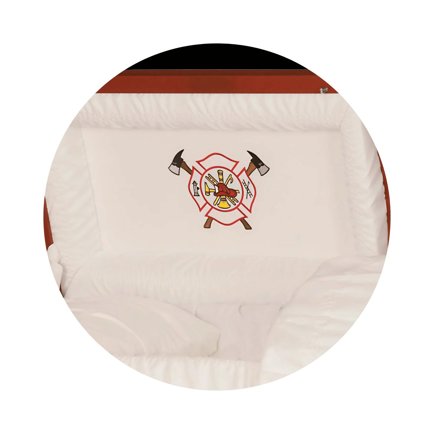Firefighter | Red Steel Casket with White Interior