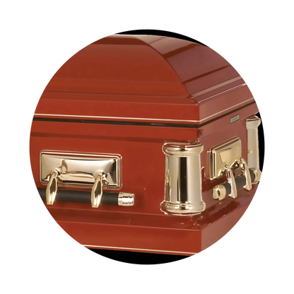 Firefighter | Red Steel Casket with White Interior