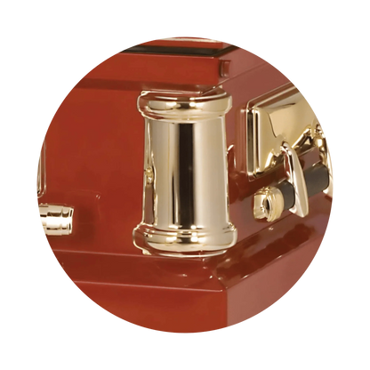 Firefighter | Red Steel Casket with White Interior