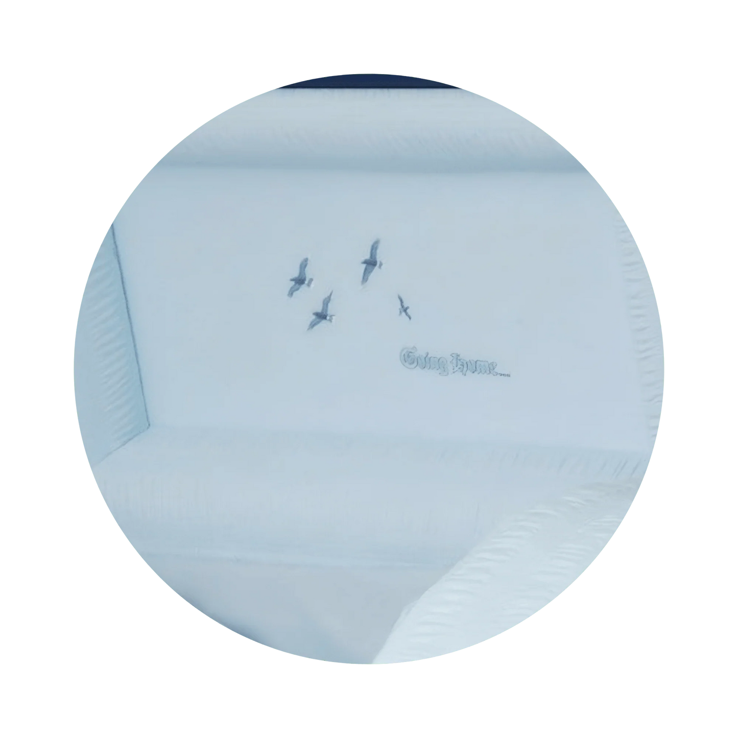 Going Home | Dark Blue Steel Casket with Light Blue Interior