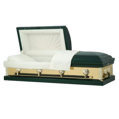 Reflections Series | Hunter Green Steel Casket with White Interior