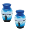 Pair of Keepsake Urns - Fisherman | Hand Painted Keepsake Urns