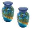 Pair of Keepsake Urns - Paradise | Hand Painted Keepsake Urns