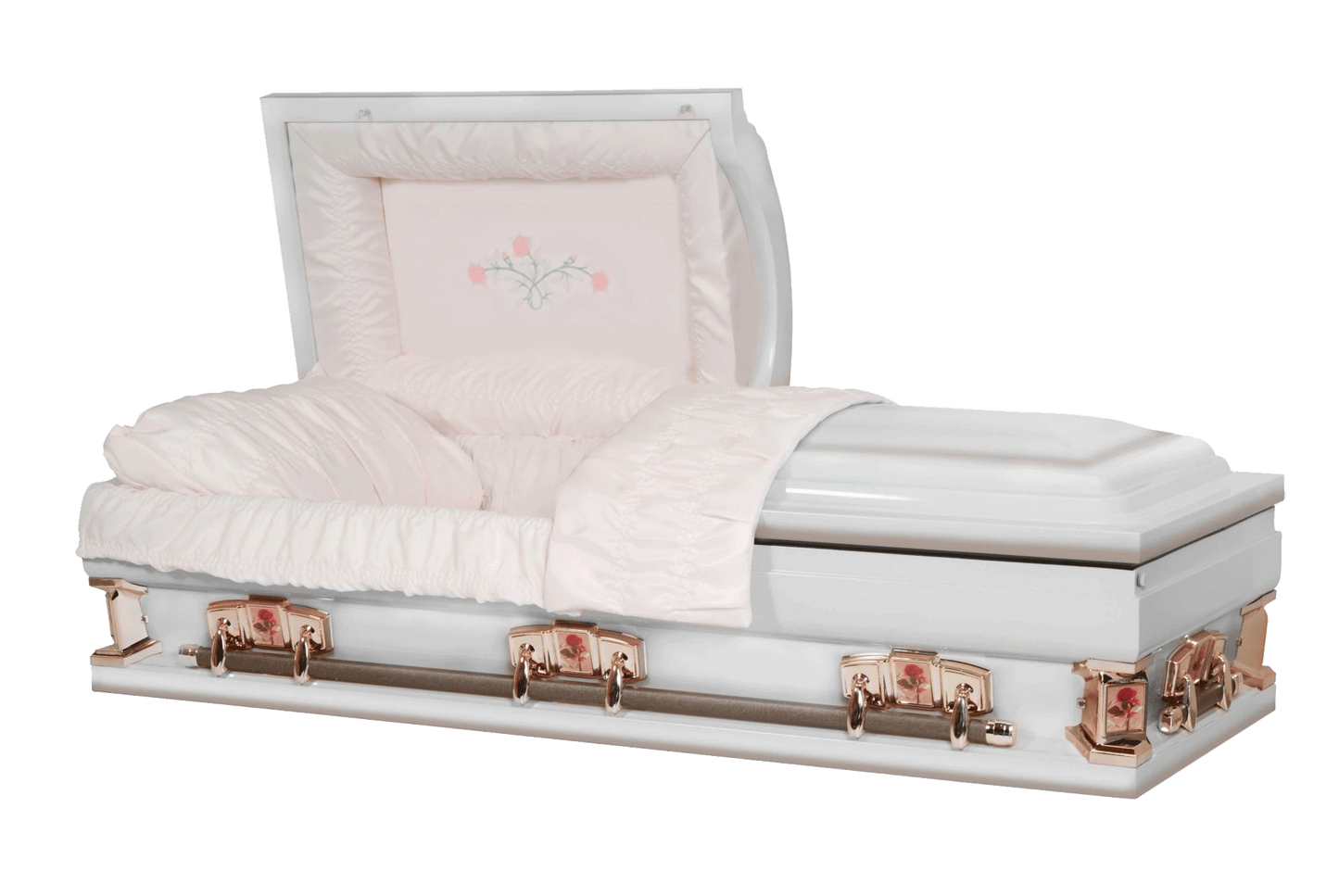 Paris Rose Oversize | White Steel Oversize Casket with Pink Interior - Titan Casket