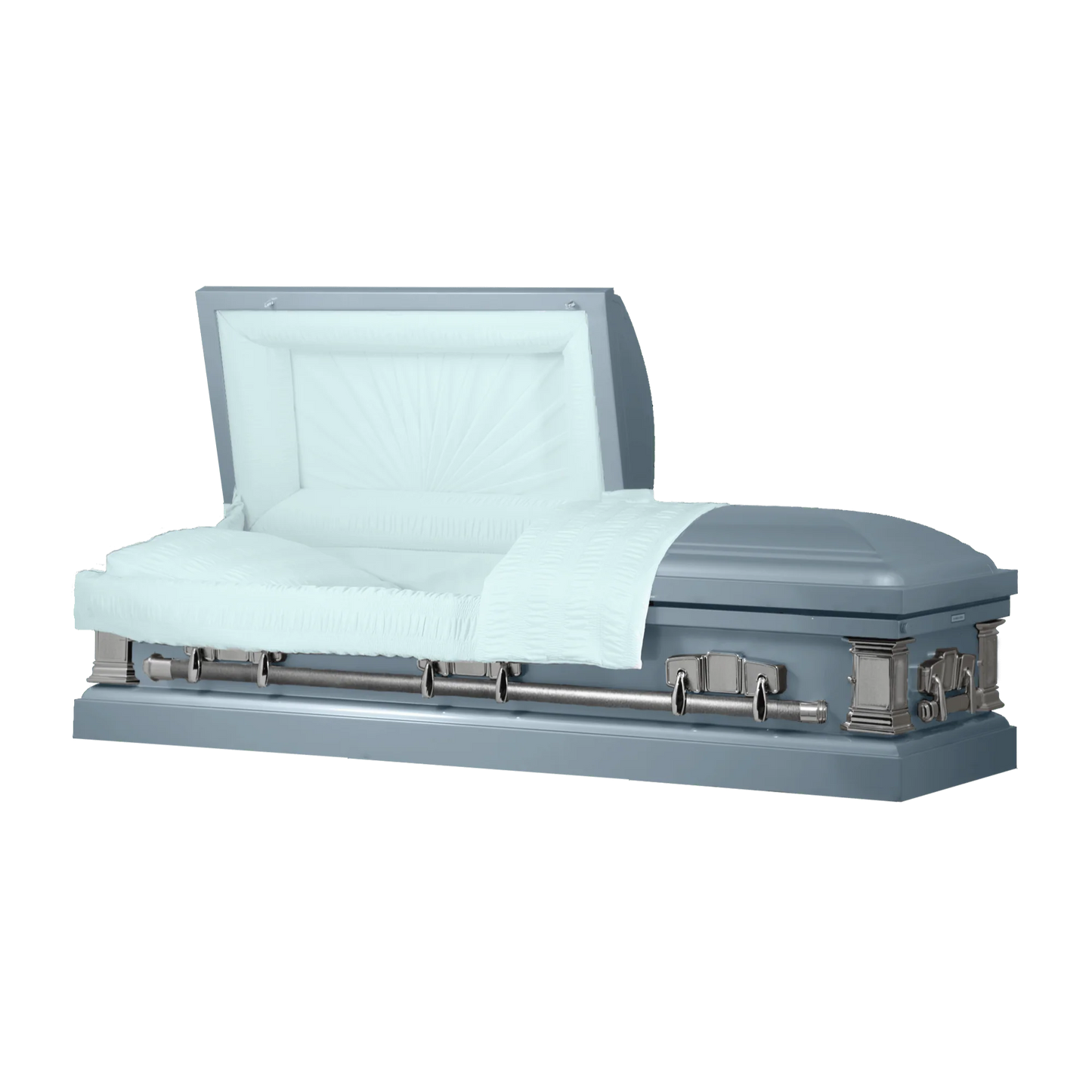 Satin Series | Light Blue Steel Casket with Light Blue Interior