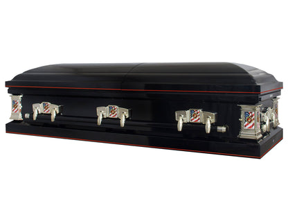 Veteran Select | Marines Black Steel Casket with Black Interior
