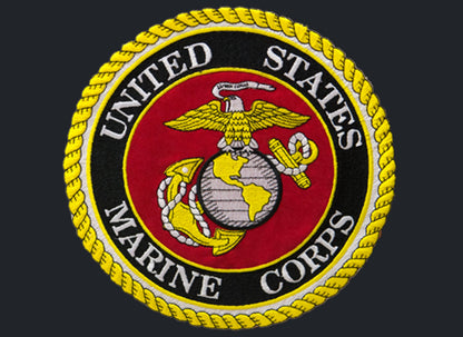 Veteran Select | Marines Black Steel Casket with Black Interior