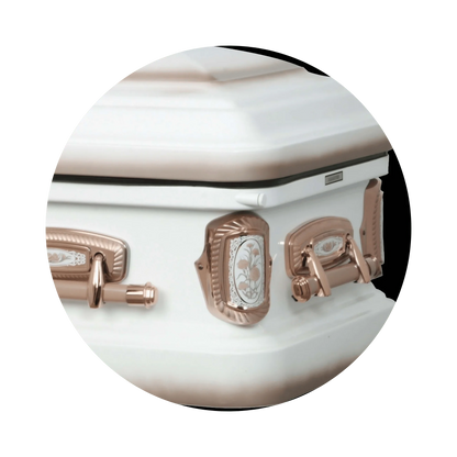 Matriarch | White Steel Casket with Pink Interior